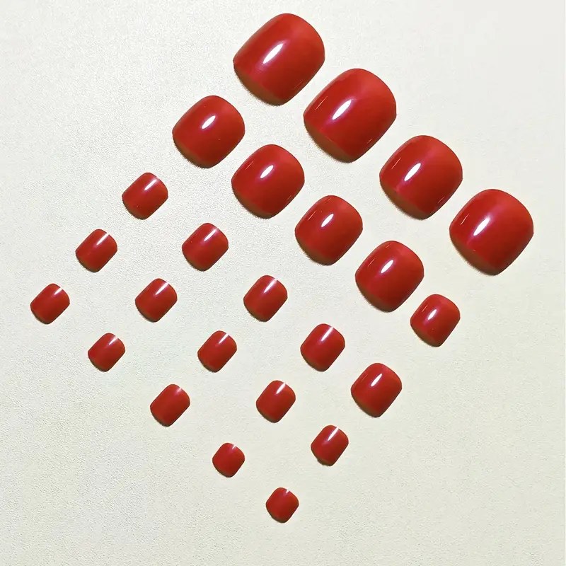 Red Bliss Press-On Toenails