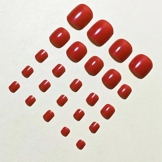 Red Bliss Press-On Toenails