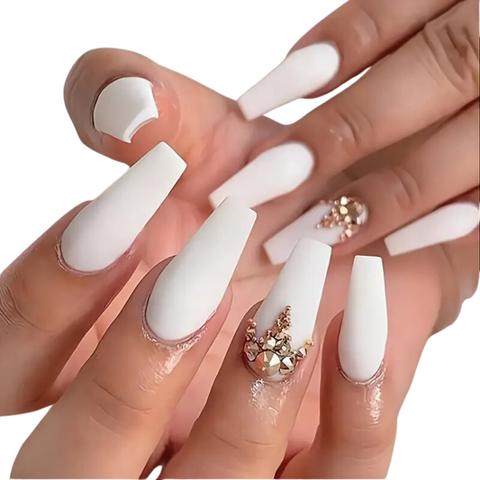 White Gold Luxe Nails