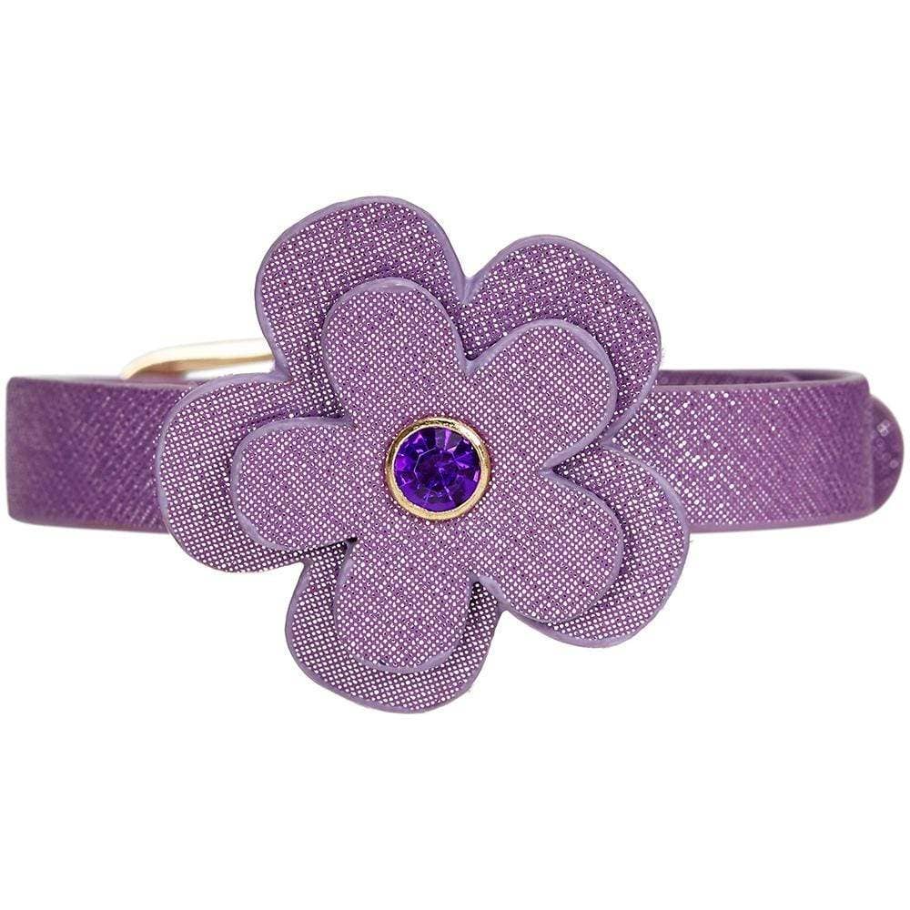 Purple Leather Cat Collar