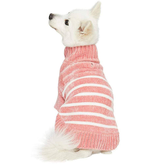 Chenille Dusty Rose Striped Sweater