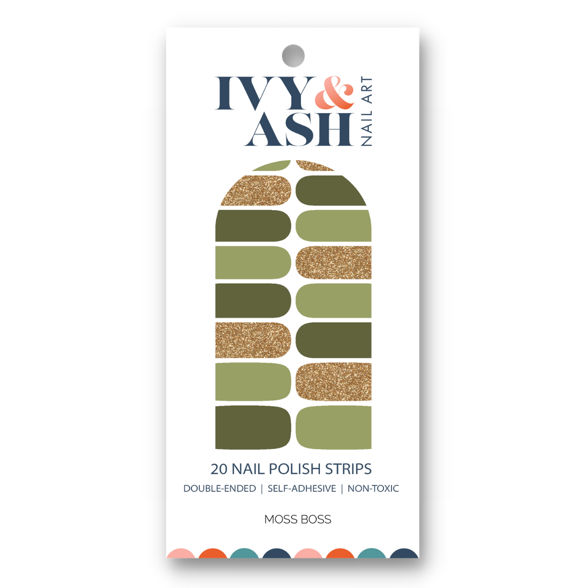 Moss Boss | Olive Green Gold Glitter Nail Polish Strips